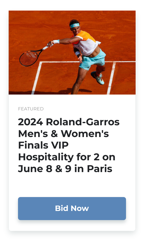 2024 Roland-Garros Men's & Women's Finals VIP Hospitality for 2 on June 8 & 9 in Paris