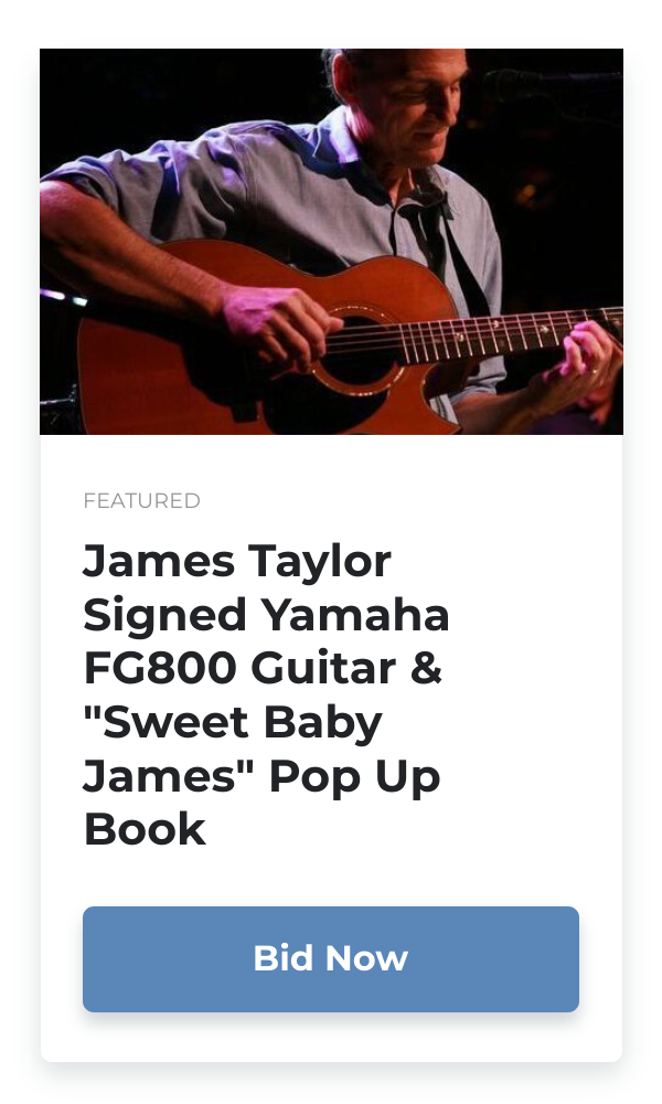 James Taylor Signed Yamaha FG800 Guitar & "Sweet Baby James" Pop Up Book