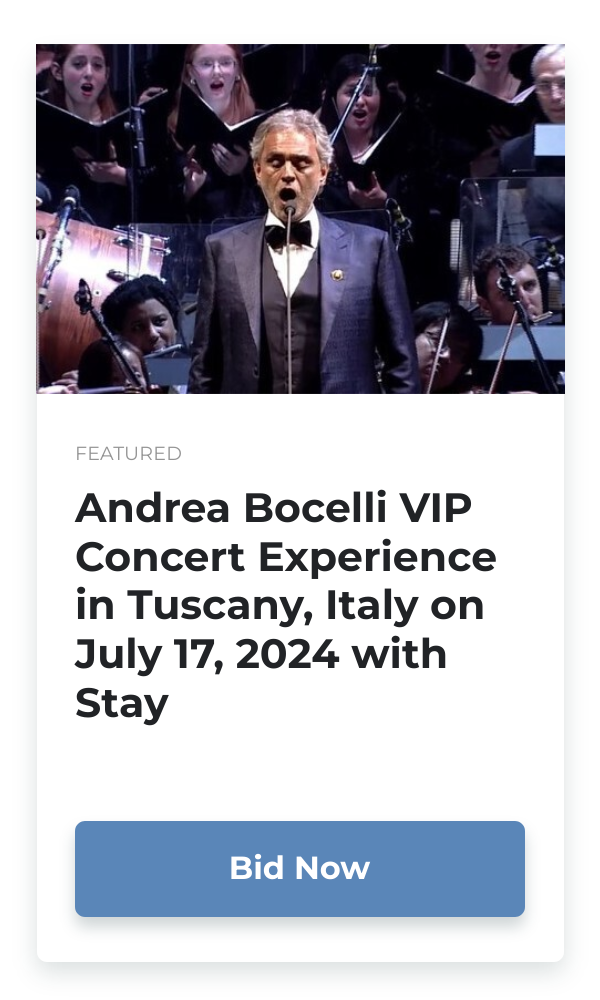 Andrea Bocelli VIP Concert Experience in Tuscany, Italy on July 17, 2024 with Stay